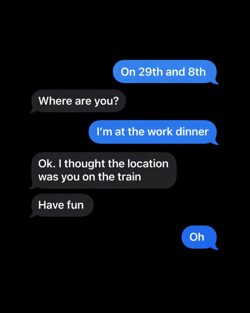 Text conversation about meeting confusion and location mix-up.